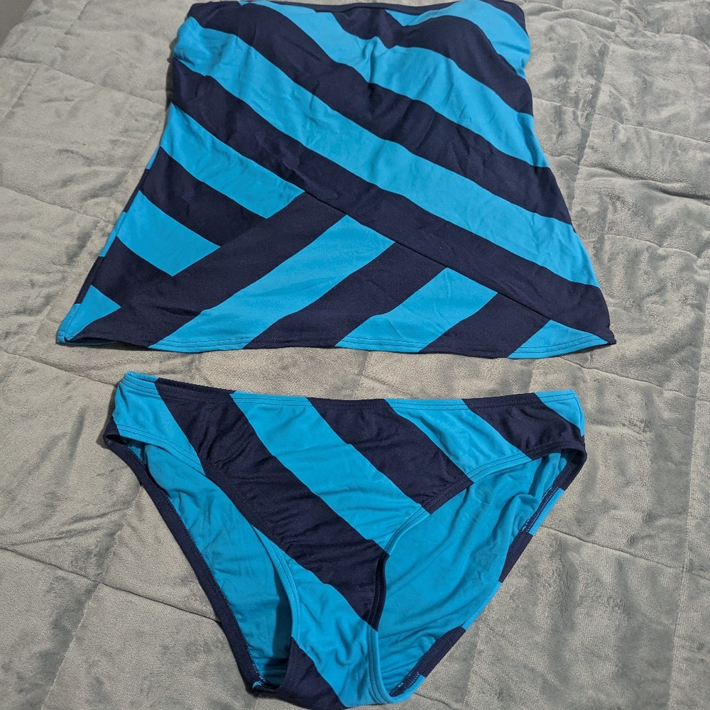 DKNY Vibrant Blue and Navy Swimwear Set